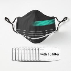 Skyddande ansikte / munmask - PM.25 filter - återanvändbar - formel racing