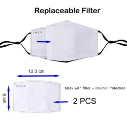 Skyddande ansikte / munmask - PM.25 filter - återanvändbar - formel racing