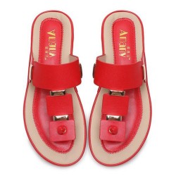 Bohemian style sandals - beach flip flops with metal decorationSandals