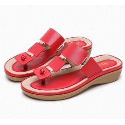 Bohemian style sandals - beach flip flops with metal decorationSandals