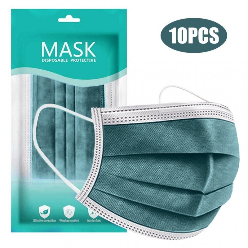 Mun- / ansiktsskyddsmask - antibakteriell - disponibel - grön - 10-100 stycken