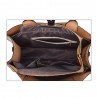 Women's leather handbag set with hemp logo - with messenger bag and purse - 3pcs