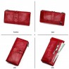 Leather zipper design long purse wallet for women