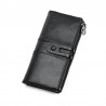 Leather zipper design long purse wallet for women
