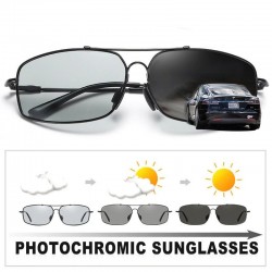 Polarized photochromic metal sunglasses for men