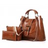 Ladies leather handbag set - with messenger bag and purse - 3pcs/set