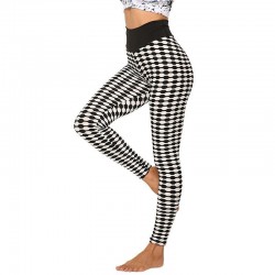 Stretchy long leggings - slimming - with lattice print - fitness - yogaFitness