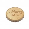Wooden ring holder case - ring engagement - marry me logo