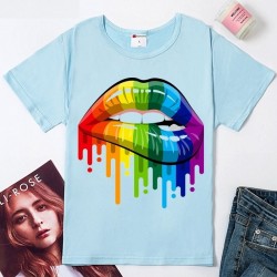 Sexiga regnbågsläppar - t-shirt - kort ärm