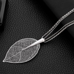 Big crystal leaf pendant - necklaceNecklaces