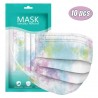 Mun / ansiktsmasker - 3-skikt - disponibel - tie-dye mönster - 10 - 20 - 30 - 50 - 60 - 70 bitar