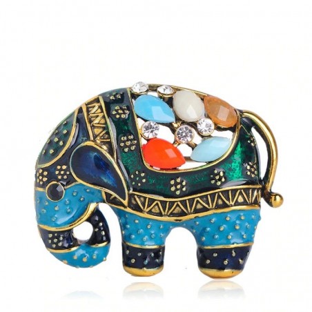 Thailand elefant med kristaller - brosch
