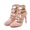 Sexy suede high heels - pumps - with a zipper and a buckleHigh heels