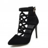 Sexy suede high heels - pumps - with a zipper and a buckleHigh heels
