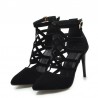 Sexy suede high heels - pumps - with a zipper and a buckleHigh heels