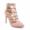 Sexy suede high heels - pumps - with a zipper and a buckleHigh heels