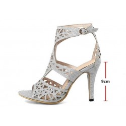 Sexy hollow pumps - high heel sandals - with an ankle strapPumps