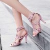 Sexy hollow pumps - high heel sandals - with an ankle strapPumps