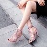 Sexy hollow pumps - high heel sandals - with an ankle strapPumps