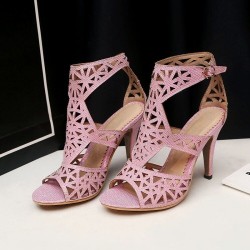 Sexy hollow pumps - high heel sandals - with an ankle strapPumps