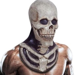 Skrämmande skelettmask - med bröstben bit - latex - full huvud