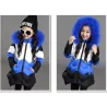 Warm down jacket - with detachable fur hoodKids