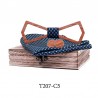 Hollow vintage wooden neckties - with cufflinks