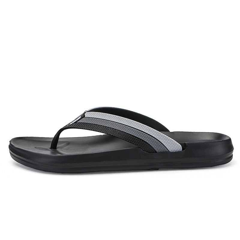 Leather slippers - flip flops - striped design