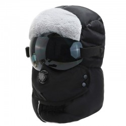 Thick warm winter hat - with eye protection