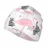 Flower flamingo swimming cap - long hair protection - silicone - women