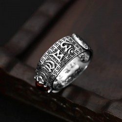 Tibetan proverb - ring - resizable - 925 sterling silver