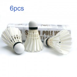 Badminton shuttlecock - white / black goose feather - 6pcs / 12pcs