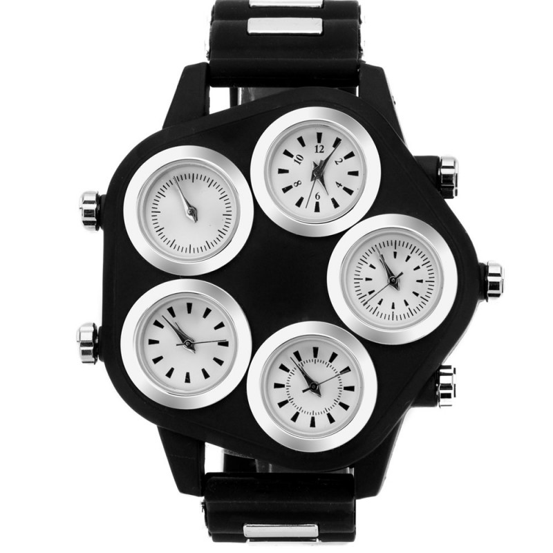 Men's sports watch - quartz - silicone - with 5 dials