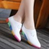 Leather flat shoes - with rainbow soles