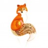 Crystal fox brooches