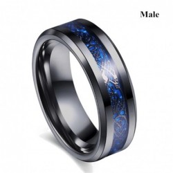 Blue emerald gems - couple ring set - male - female