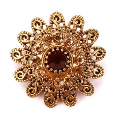Crystal flower pins - brooch