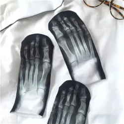 Cotton short socks - skeleton foot x-ray bones - designer breathable soft ankle socks - halloween Gifts