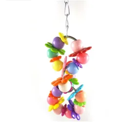 Bird / parrot hanging toy - colorful decoration - 2pcs