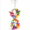 Birds hanging toy - colorful cage decoration - with flowers / beads - 2 piecesBirds
