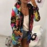 Bomber Jacket with print - pocket - zipper - hooded outwear - casual windbreaker