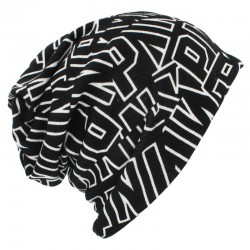 Beanie / scarf - 2 in 1 hat - with lettering design