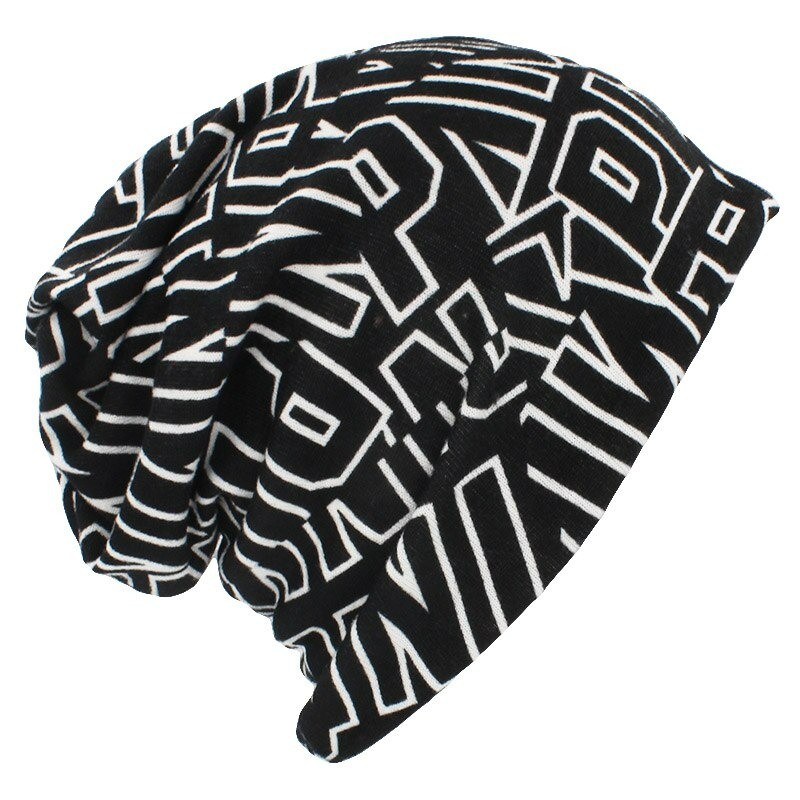 Beanie / scarf - 2 in 1 hat - with lettering design