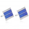 Manschettknappar / slipsklämmor i blå fyrkant - zinklegering
