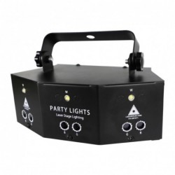 9-strålars discolampa - RGB - DMX - LED - ljusprojektor - laser - fjärrkontroll - för disco / barer