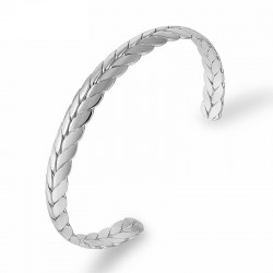 Wheat bangle bracelet - stainless steel