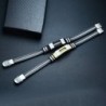 Stylish men's bracelet - stainless steel / mesh / siliconeBracelets