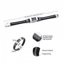 Stylish men's bracelet - stainless steel / mesh / siliconeBracelets