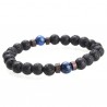 Mens natural moonstone bead bracelet - lava stone - gift