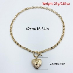 Necklace with a heart-shaped pendant - openable - gold / silverNecklaces